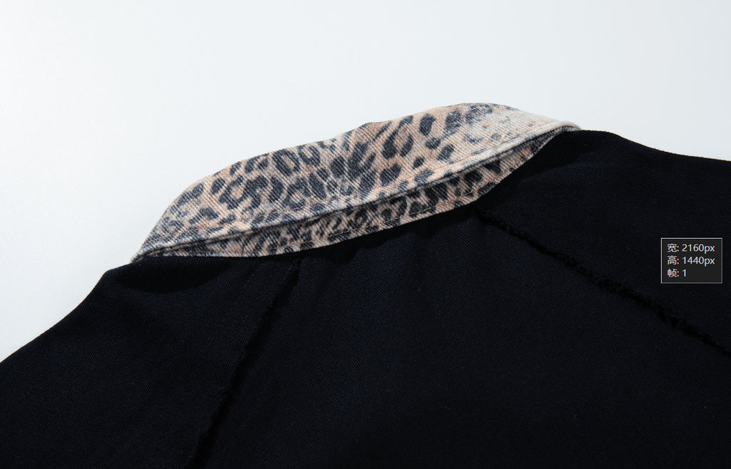 YAVIORA Leopard-Panel Cross Polo Shirt