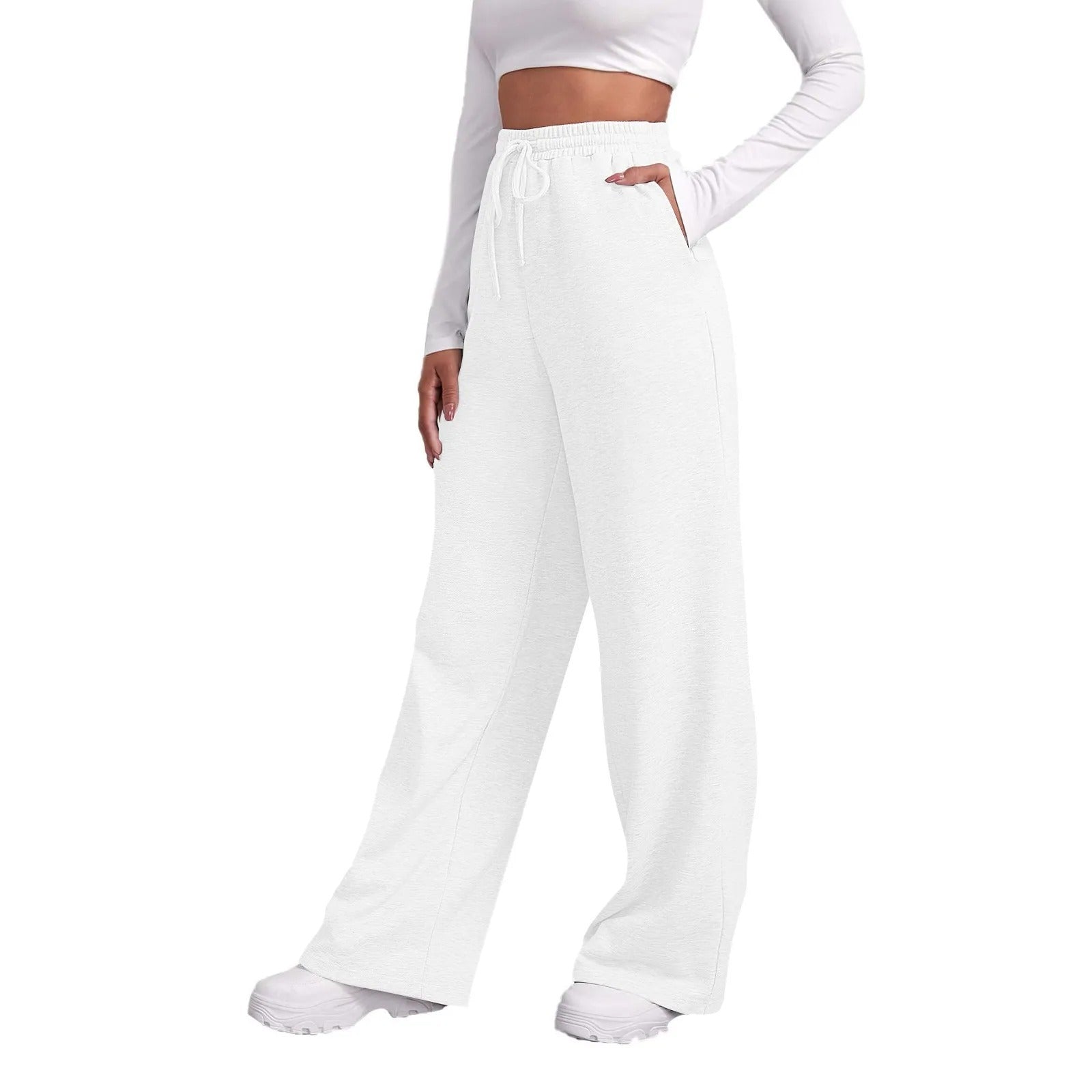 Y2K wide-leg loose-fit casual sweatpants.