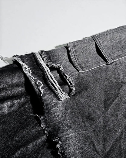 YAVIORA Kapuzenpullover aus Used-Denim