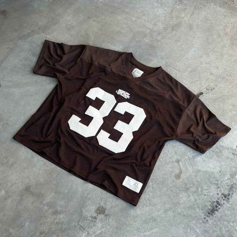 Retro Sports Jersey T-Shirt with Number Print – Streetwear Style