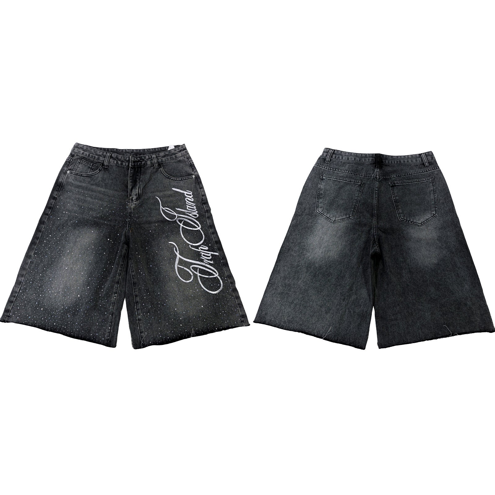 Y2K Straight Leg Wide Leg Distressed Loose Fit Capri Pants