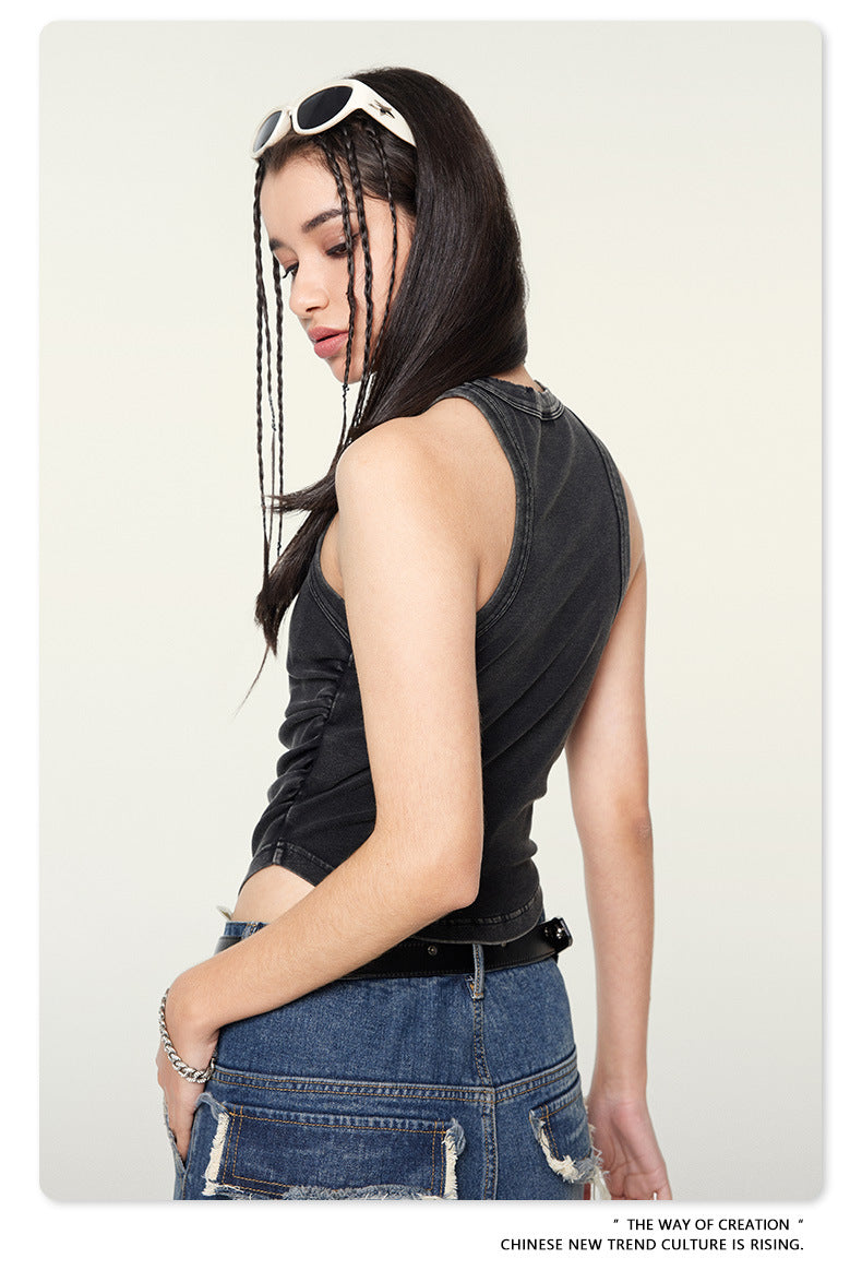 Yaviora American Distressed Hot Girl Style Vest for Women