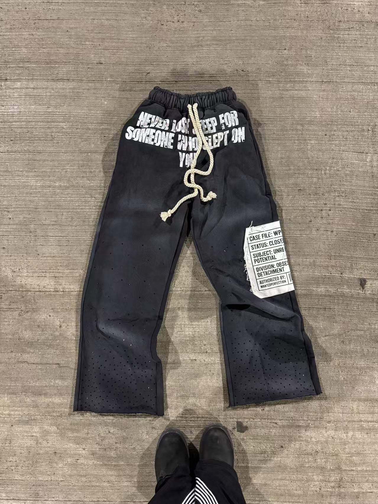 Y2K Newspaper Portrait Print Hoodie Sweatpants