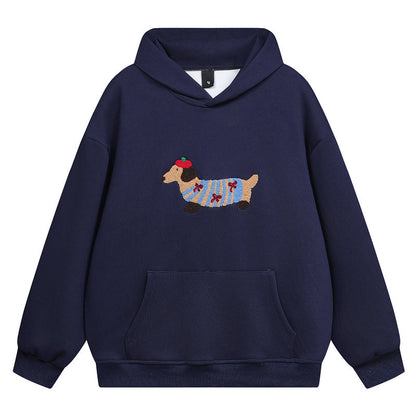 YAVIORA Dackel bestickter Kapuzenpullover