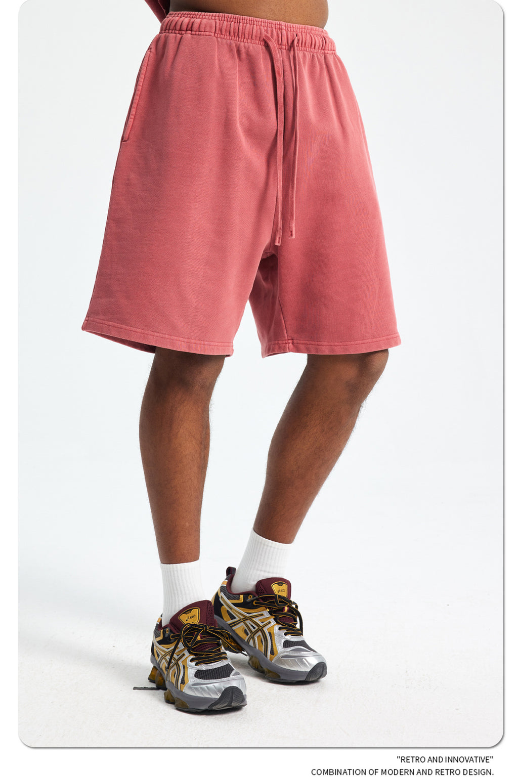 Yaviora Retro Terry Cotton Sports Shorts for Men