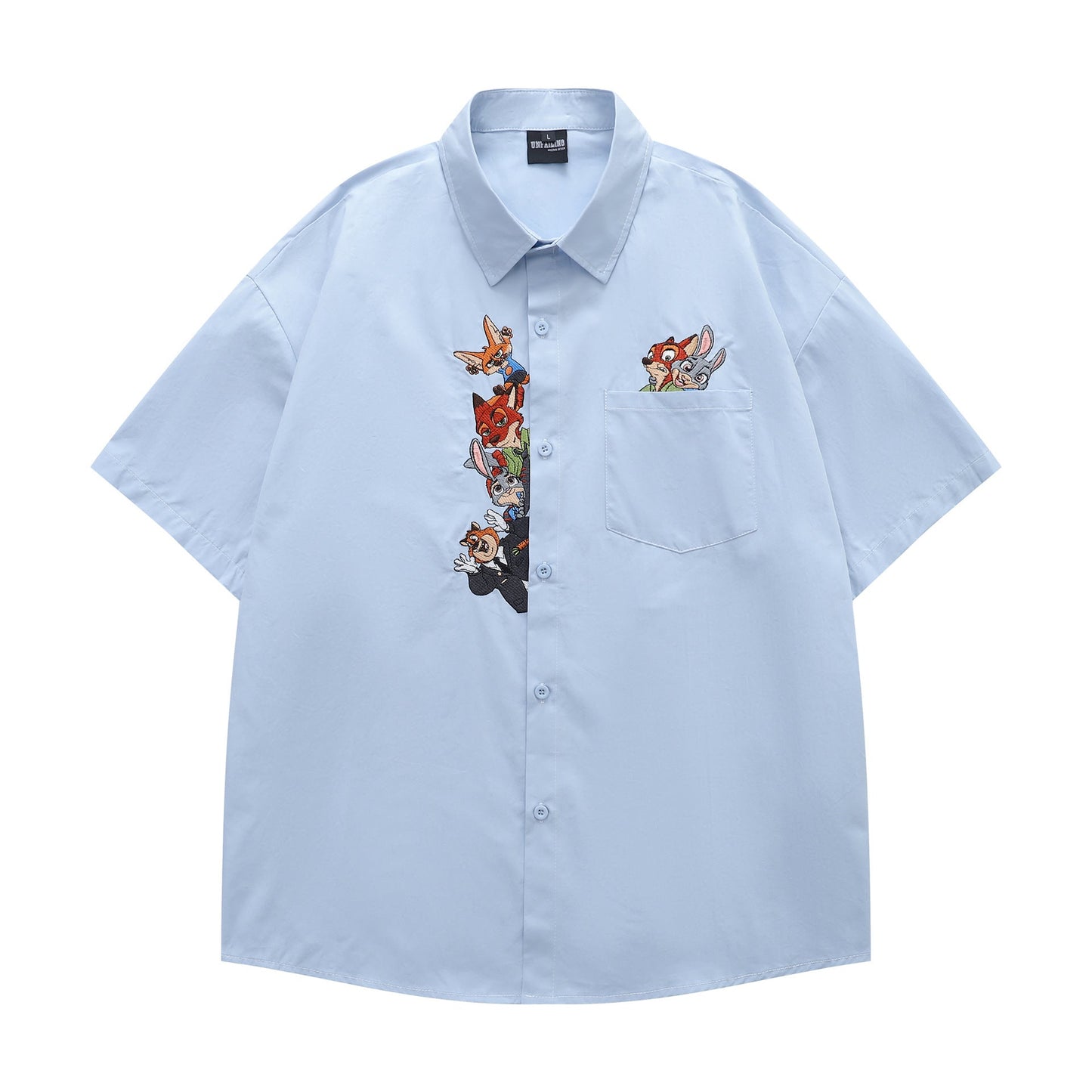 Chemise universitaire à motifs de dessin animé YAVIORA