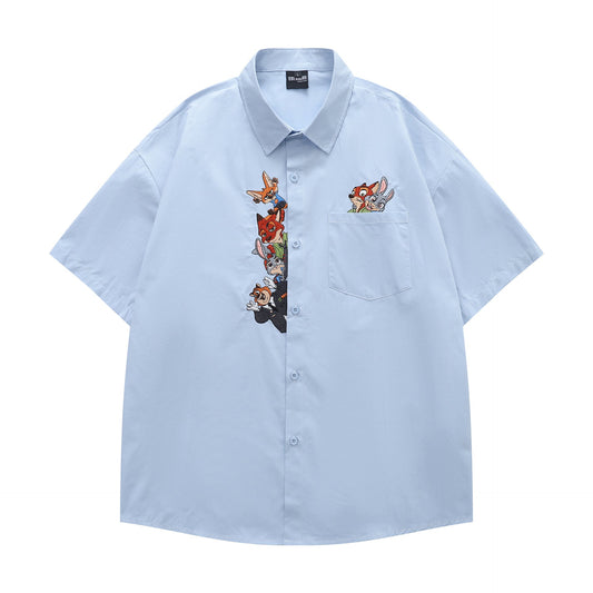 YAVIORA Cartoon Collegiate Shirt