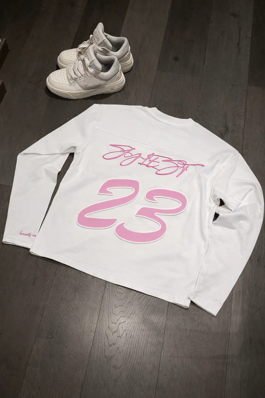Y2K Hip-Hop Style Crewneck T-Shirt with Puff-Print Number 23