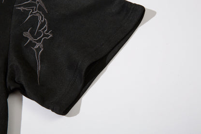 YAVIORA Besticktes Wildleder-T-Shirt