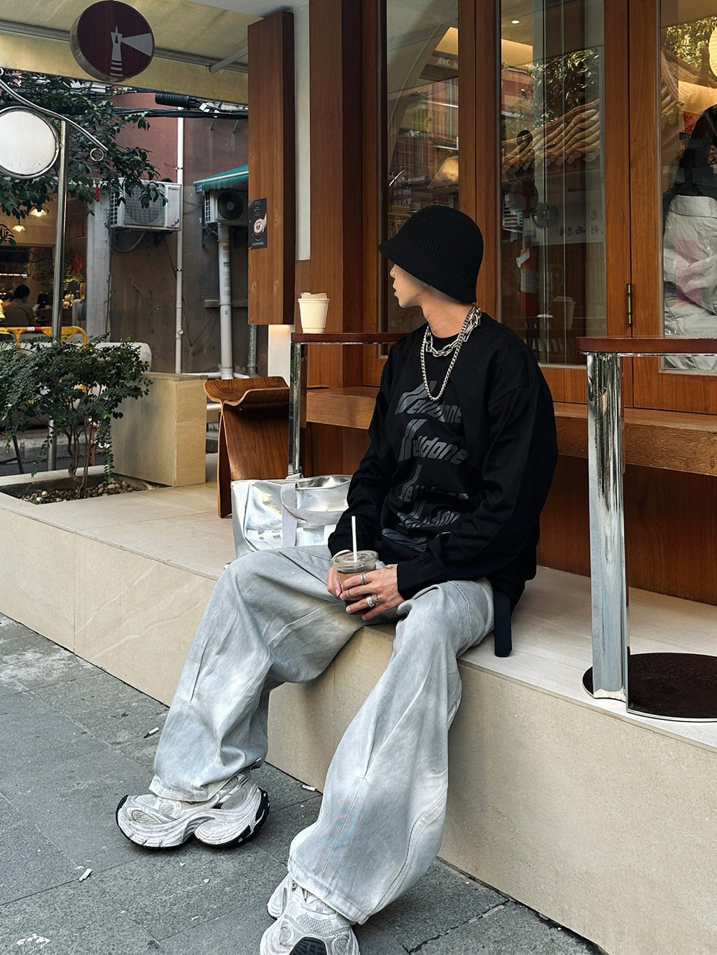 YAVIORA Dirty Dye Deconstructed Design Scimitar Pants