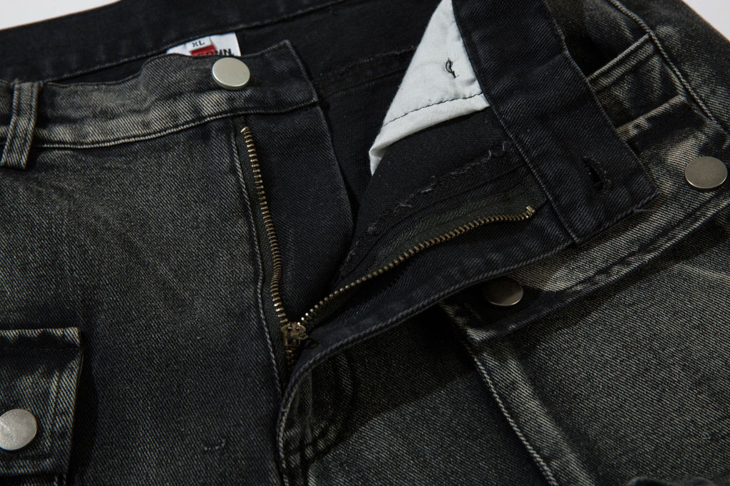 YAVIORA Multi-Pocket Workwear Denim Jeans