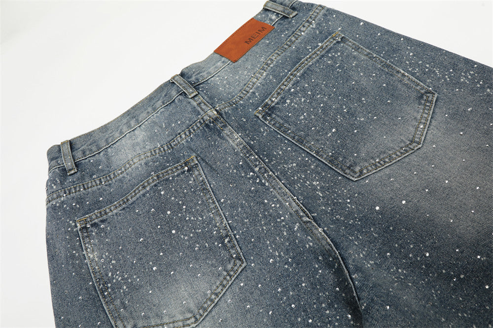 YAVIORA Rhinestone Straight Jeans