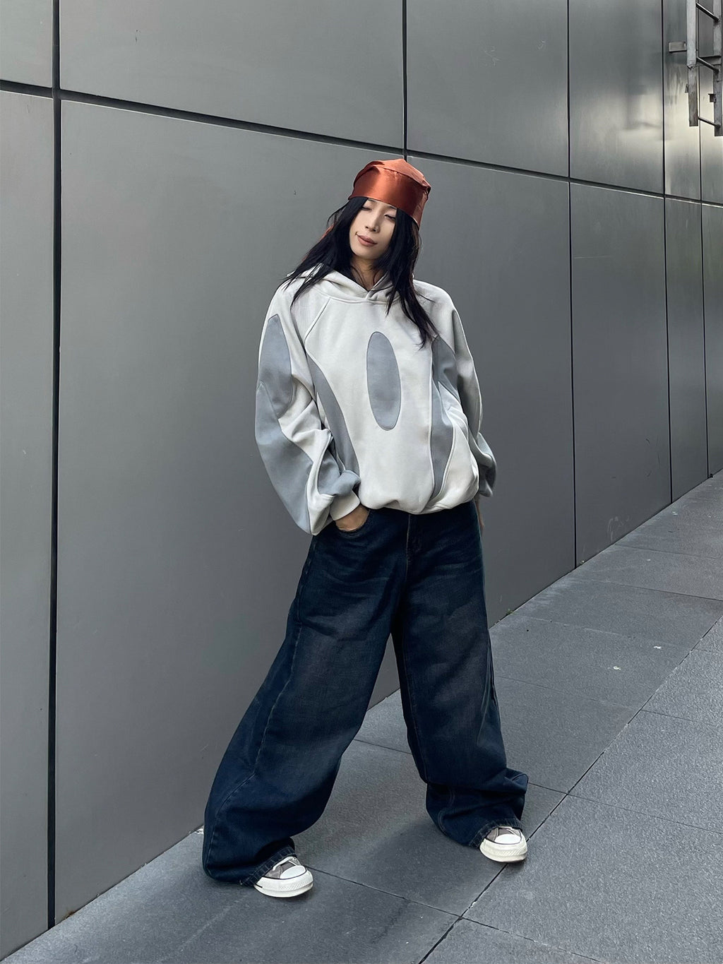YAVIORA Hip Hoodie Patchwork Hooded Sweatshirt