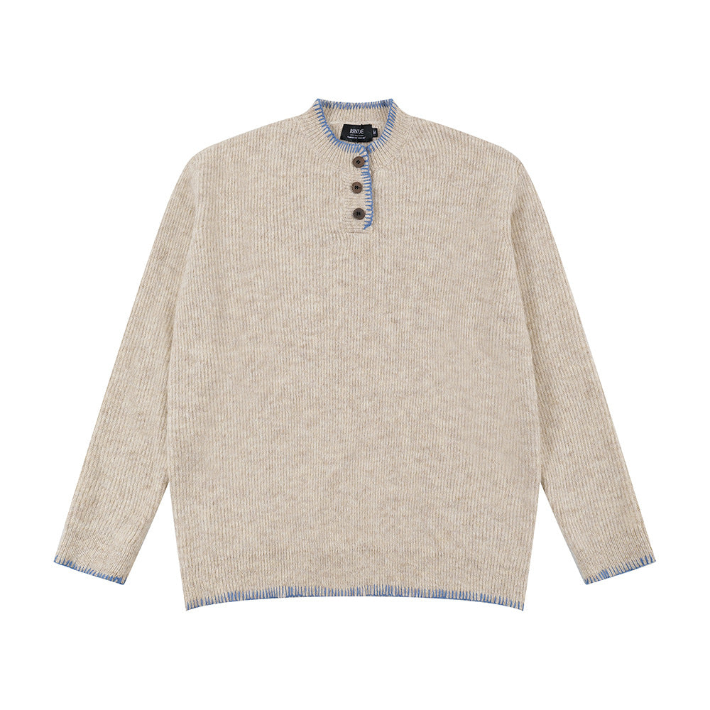YAVIORA Contrast Stitch Sweater