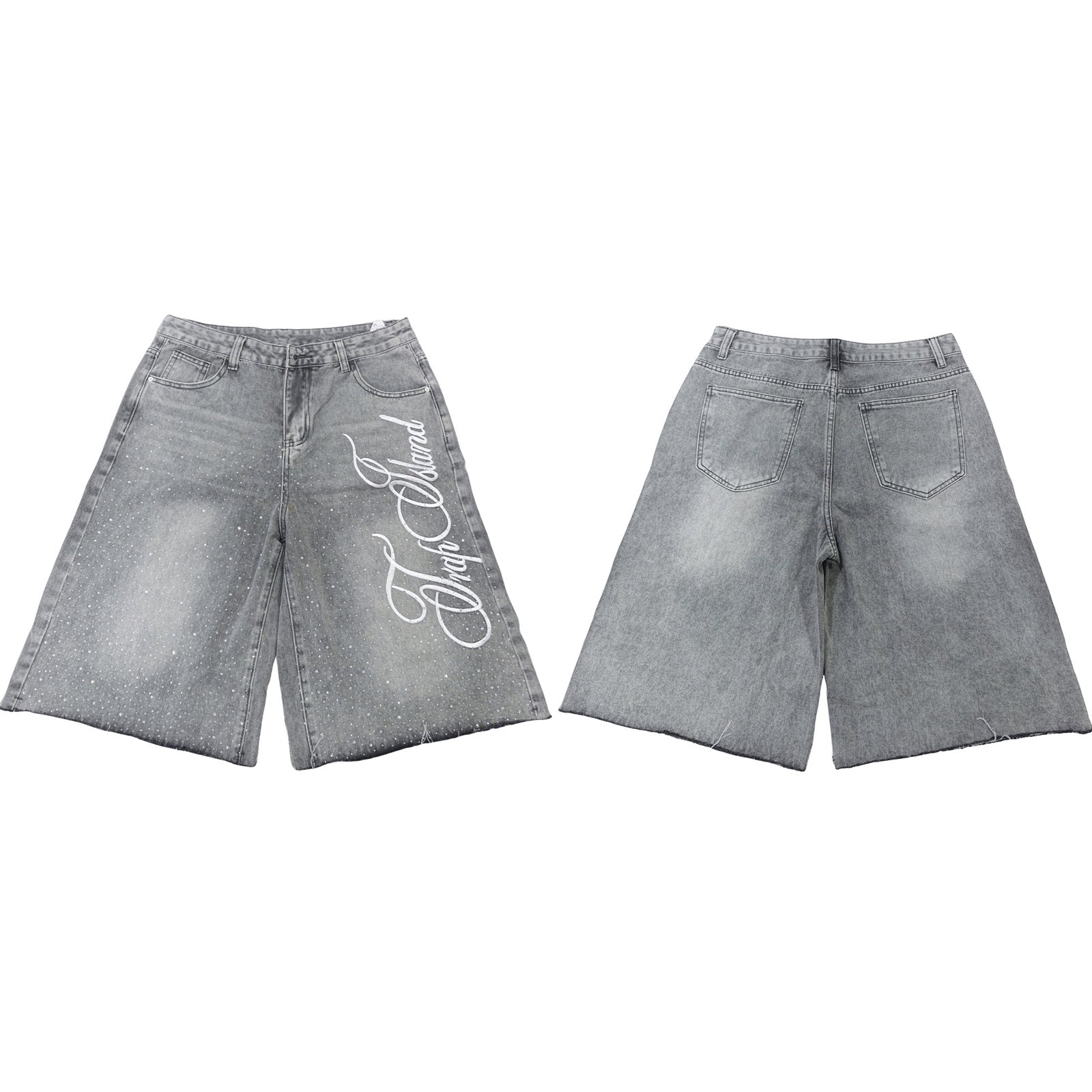 Y2K Straight Leg Wide Leg Distressed Loose Fit Capri Pants