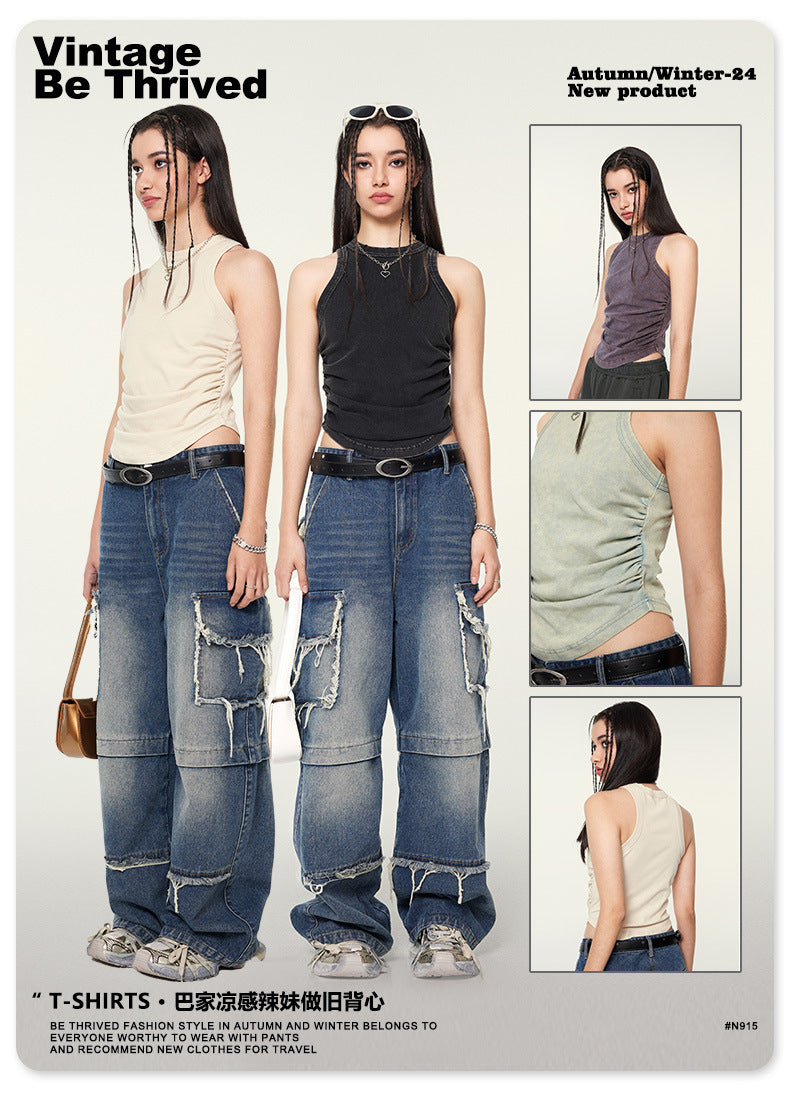 Yaviora American Distressed Hot Girl Style Vest for Women