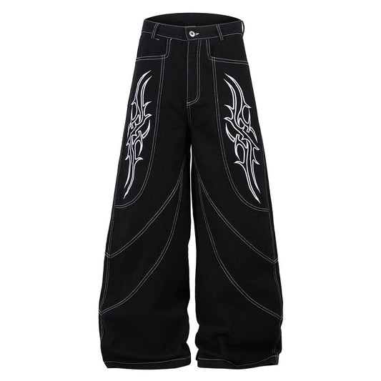 YAVIORA Wing Embroidered Jeans