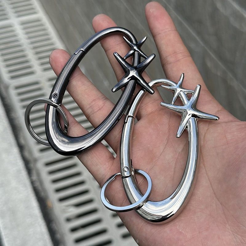 yaviora Star Oval Metal Keychain Pendant