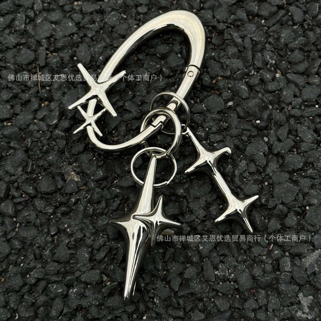 Star Lighter Keychain – Cool Silver 4-Point Star Design