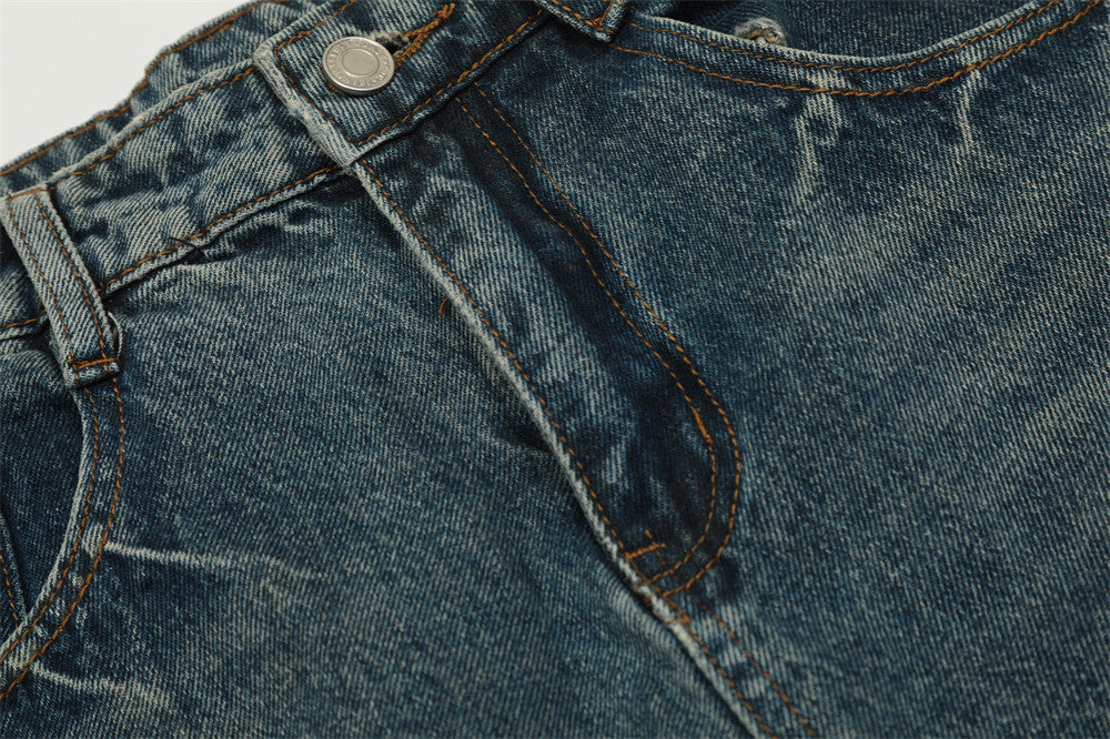YAVIORA Distressed Curved Jeans