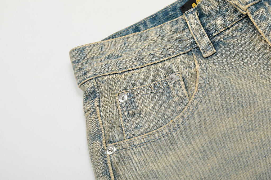 YAVIORA Distressed Straight-Leg Denim Shorts