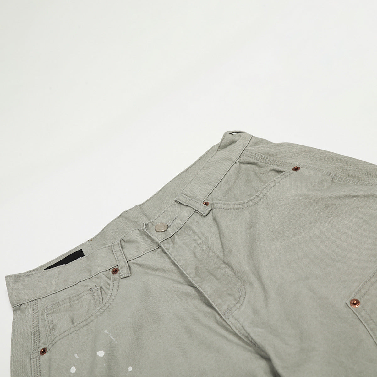 YAVIORA White Ink Print Wide Leg Carpenter Pants