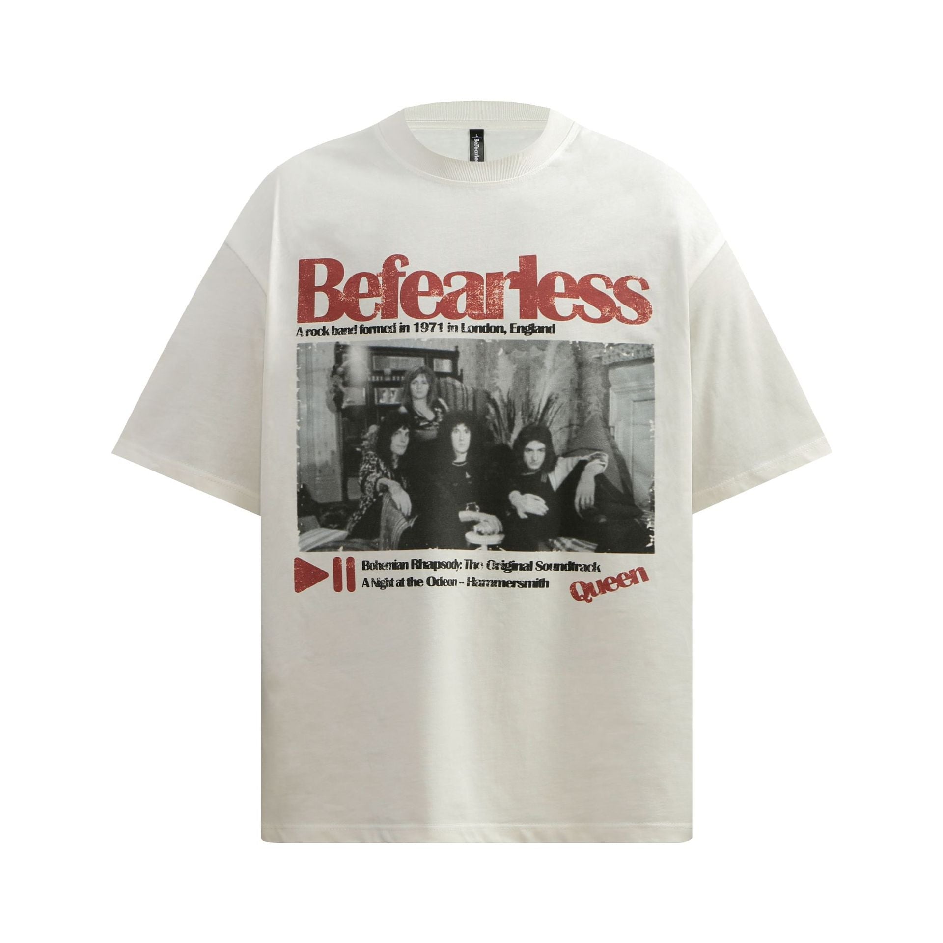 YAVIORA Distressed Band Print T-Shirt