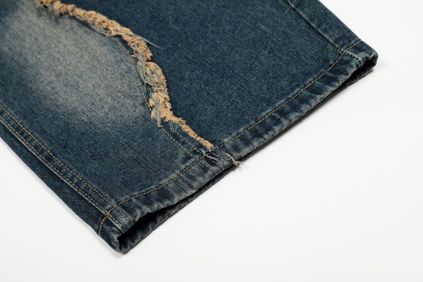 YAVIORA Embroidered Frayed Jeans