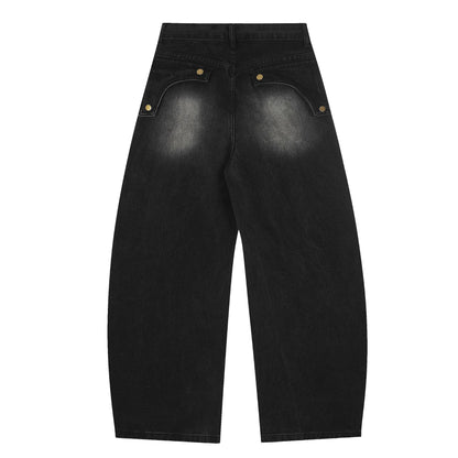 YAVIORA Embroidered Frayed Jeans