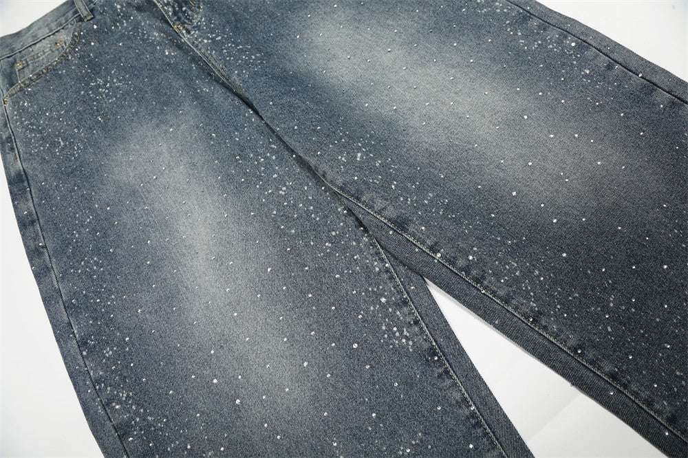 YAVIORA Rhinestone Straight Jeans
