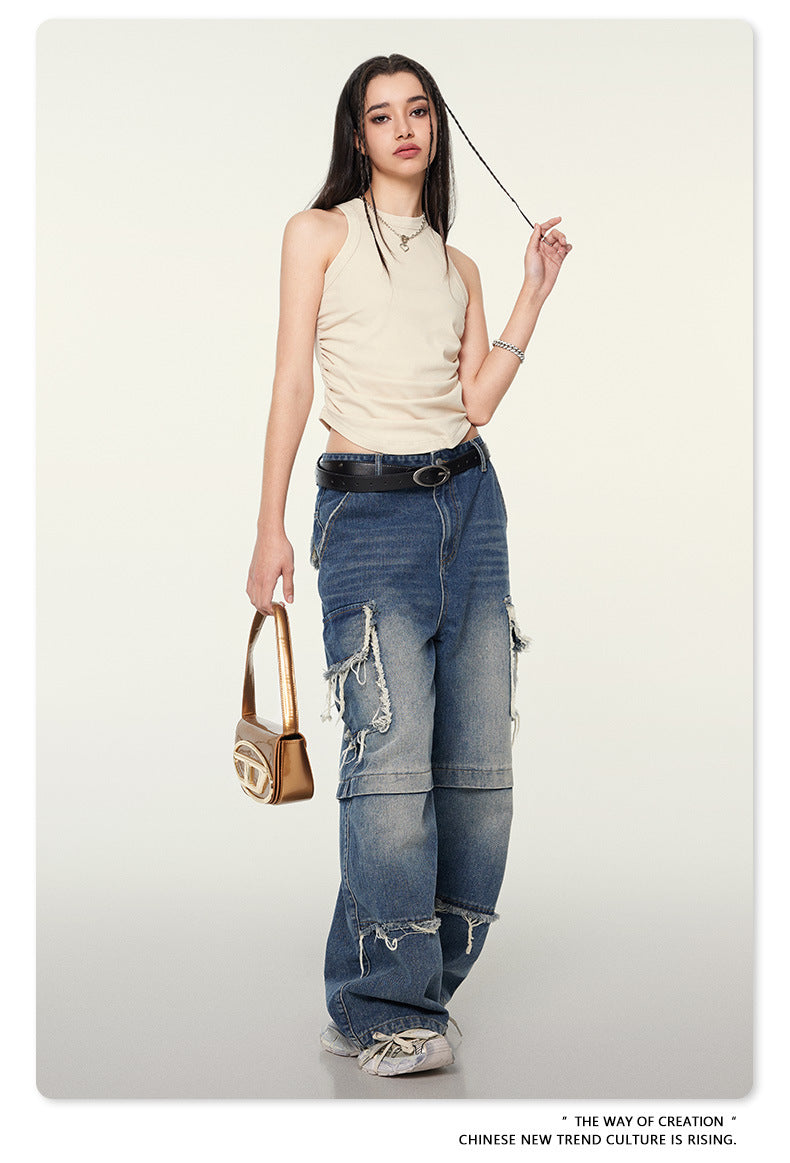 Yaviora American Distressed Hot Girl Style Vest for Women