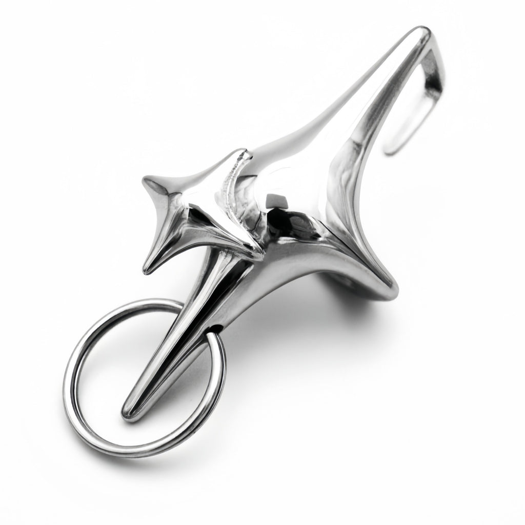 Star Lighter Keychain – Cool Silver 4-Point Star Design