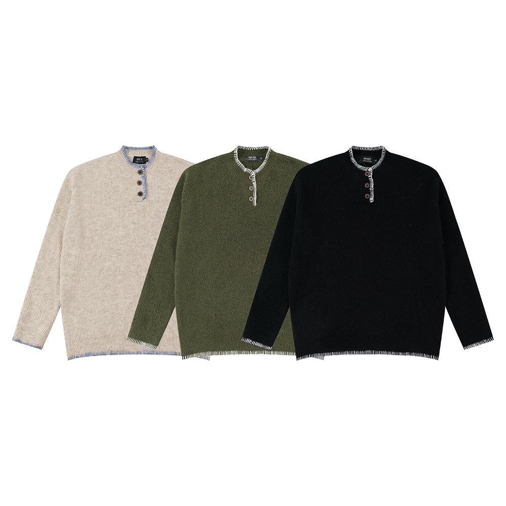 YAVIORA Contrast Stitch Sweater
