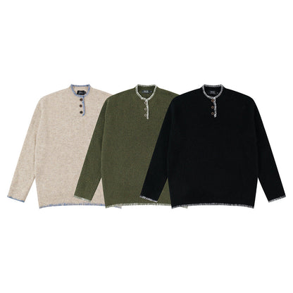 YAVIORA Contrast Stitch Sweater