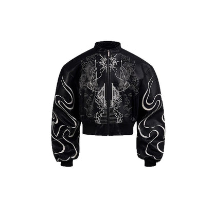YAVIORA Lederjacke im Gothic-Stil