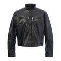 YAVIORA Riveted PU Leather Motorcycle Jacket