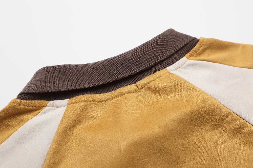 YAVIORA Color Block Embroidered Sports Sweatshirt