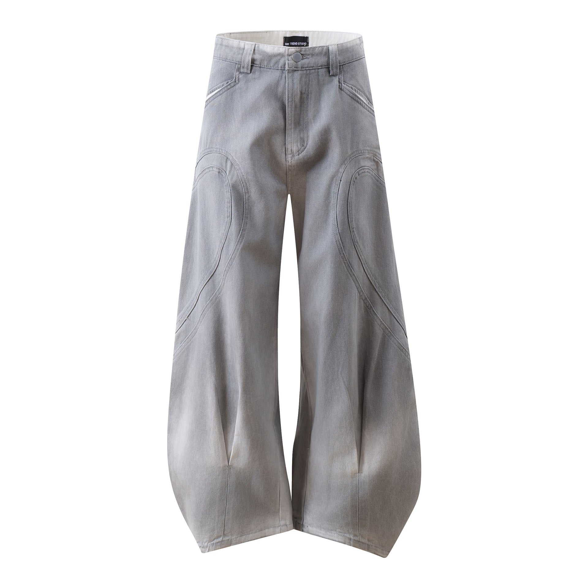 YAVIORA Dirty Dye Deconstructed Design Scimitar Pants