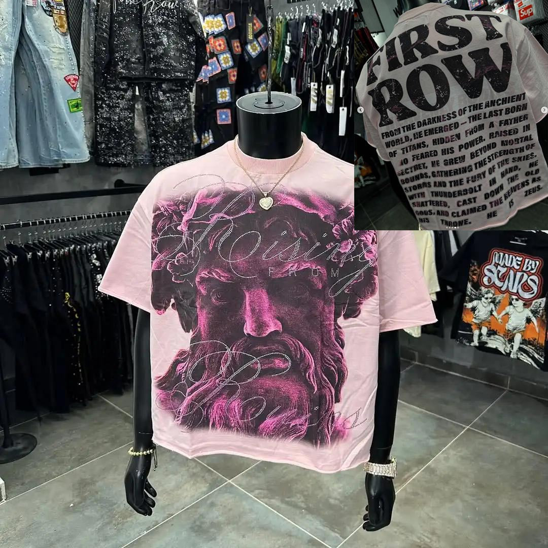Y2K Greek statue print short-sleeved loose-fitting T-shirt