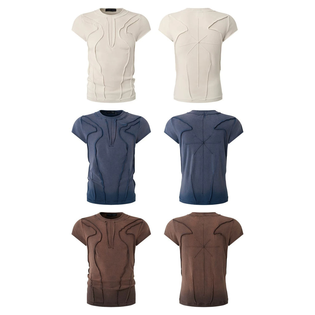 YAVIORA "Rebel" Raw-Edge Slim-Fit T-Shirt