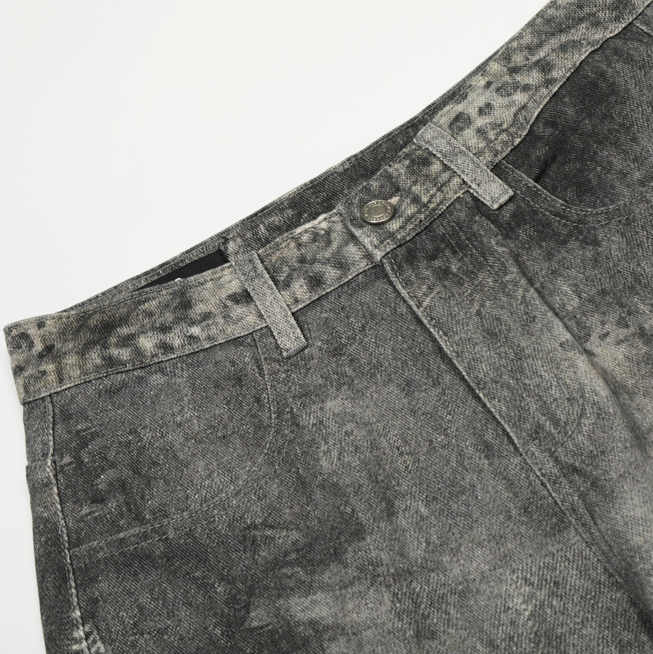 YAVIORA Spliced Dirty Wash Curved Baggy Pants