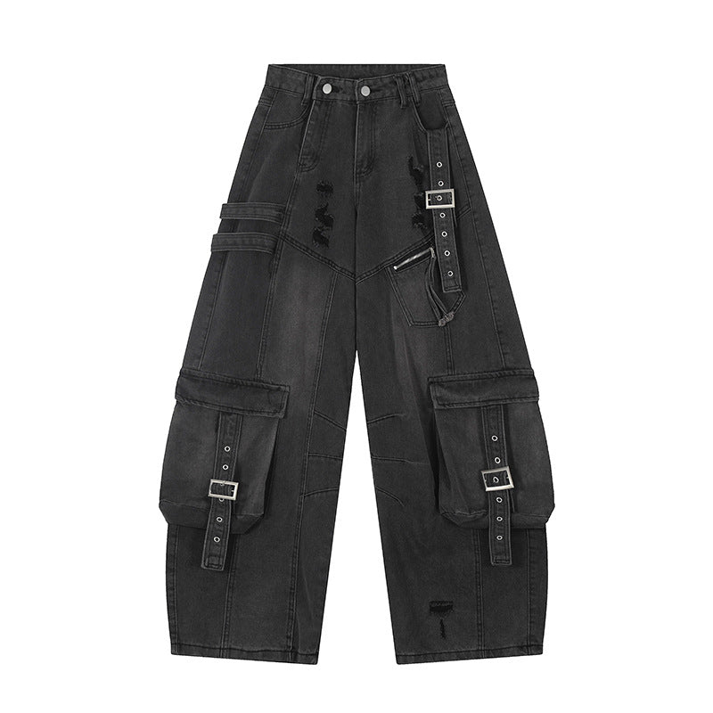 YAVIORA Distressed Utility Jeans
