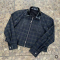 Retro Striped Pullover Jacket with 3D Embroidery and Dual Zippers