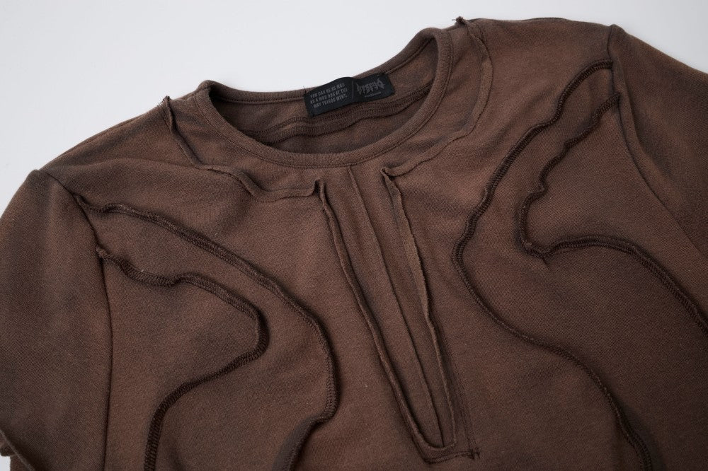 YAVIORA "Rebel" Raw-Edge Slim-Fit T-Shirt