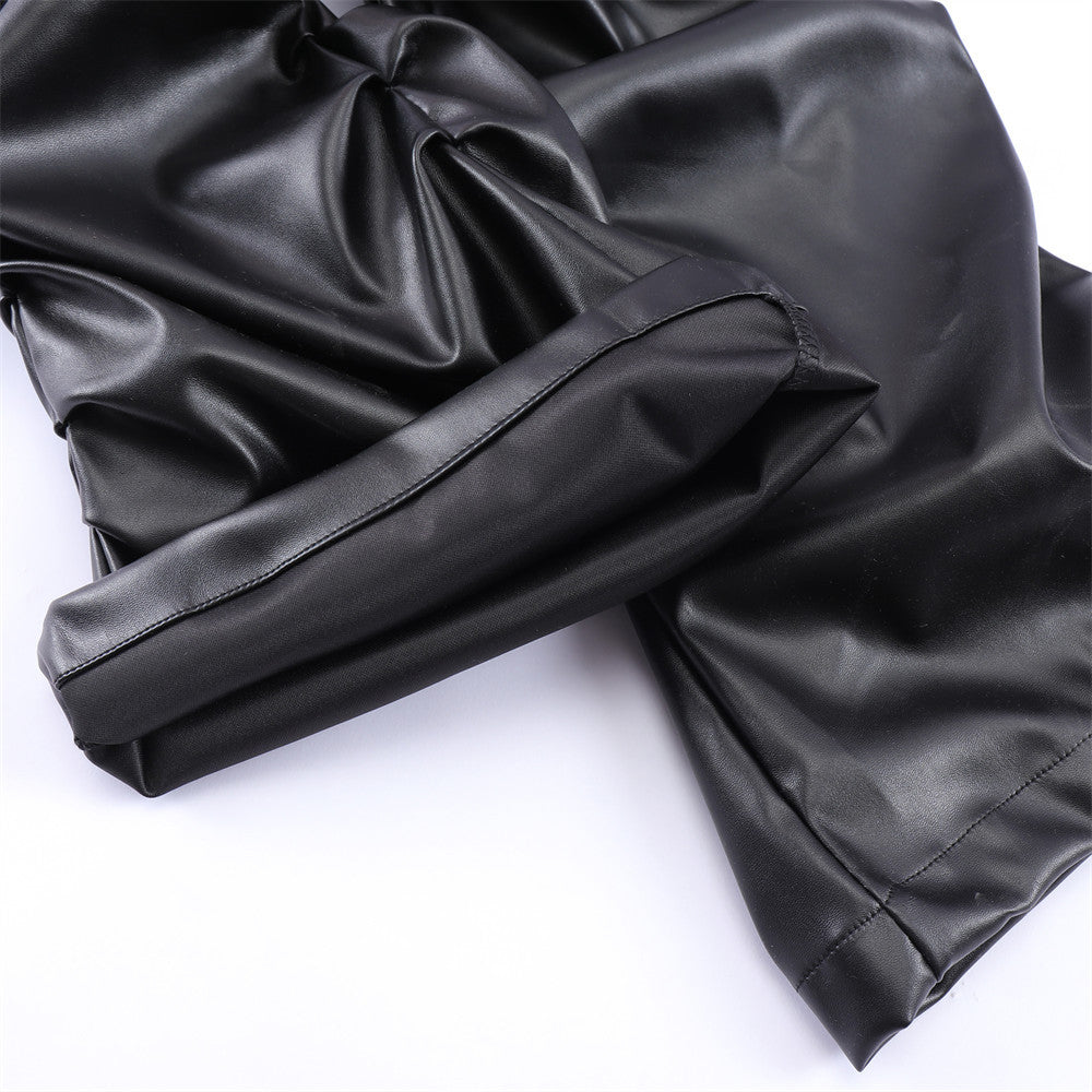 YAVIORA Glossy Pleated Pants