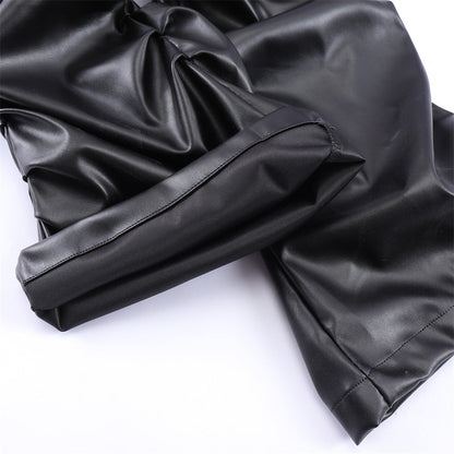YAVIORA Glossy Pleated Pants