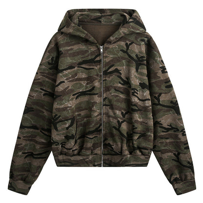 YAVIORA Camo Cropped Hoodie