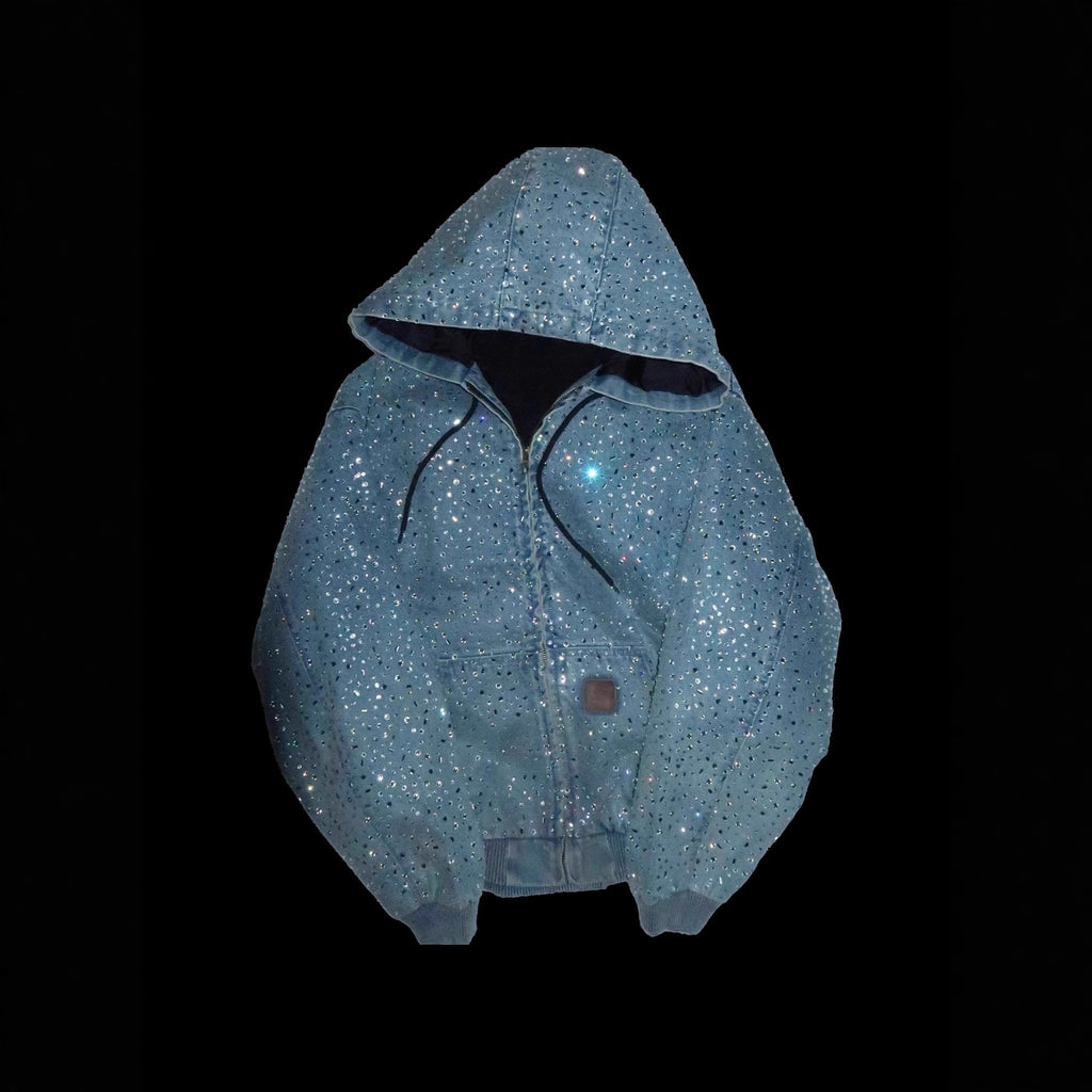 Y2K hip-hop heavy-duty rhinestone denim jacket