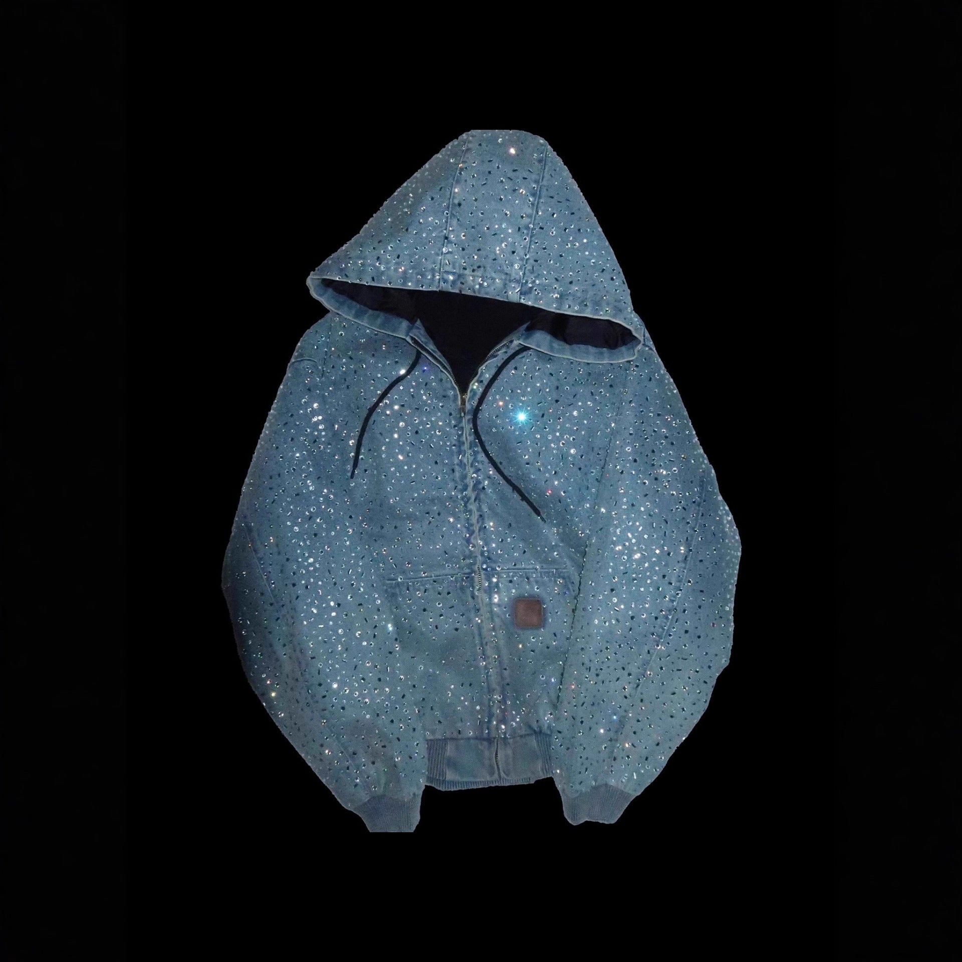 Y2K hip-hop heavy-duty rhinestone denim jacket