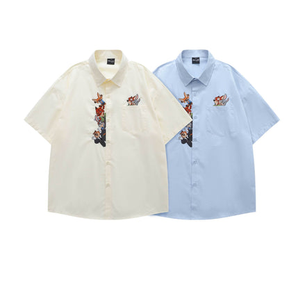 Chemise universitaire à motifs de dessin animé YAVIORA